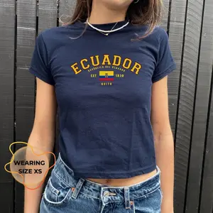 Ecuador Womens Baby Tee Y2K Trendy Streetwear