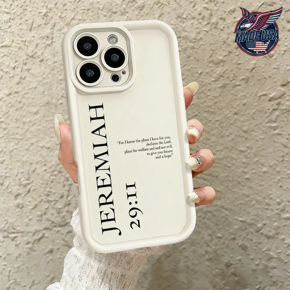 Christian Religious Slim Silicone TPU Smartphone Case with Jeremiah 29:11 Bible Verse - Super Soft, Shockproof, Anti-Drop, Scratch Resistant, Non-Slip, Durable Protective Cover for iPhone 17/16/15/14/13 Pro Max/13/12/11/XR/XS Plus Mobile Phone Accessory,