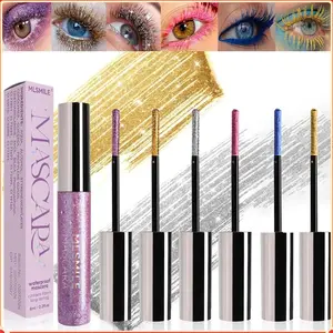 Colors Colorful Mascara for Eyelashes Set, Pearly Glitter Waterproof No Smudge Colored Mascara, Charming Voluminous Mascara, Halloween Christmas Eyes Makeup Flawless Cosmetic