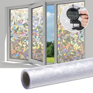 Pride 3D Colorful Window Privacy Film 23.6" x 119" Smooth Removable Waterproof Decorative Ornaments for Home Decor Sun Protection Luxury Room Accessories Teenage Bedroom Accessories Decoration Sticker Light Peel Stick Wallpaper