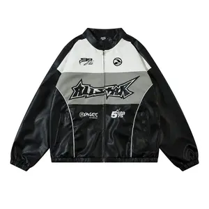 European And American Rock Men's Leather Jacket Jacket Locomotive Racing Suit