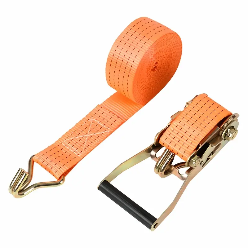 Ratchet Straps Heavy Duty, 2 Inch 20ft Tie Down Straps with Double J Hook, 4400 LBS Cargo Ratchet Straps for Moving And Securing Cargo Lawn Equipment And Motorcycles (Yellow)