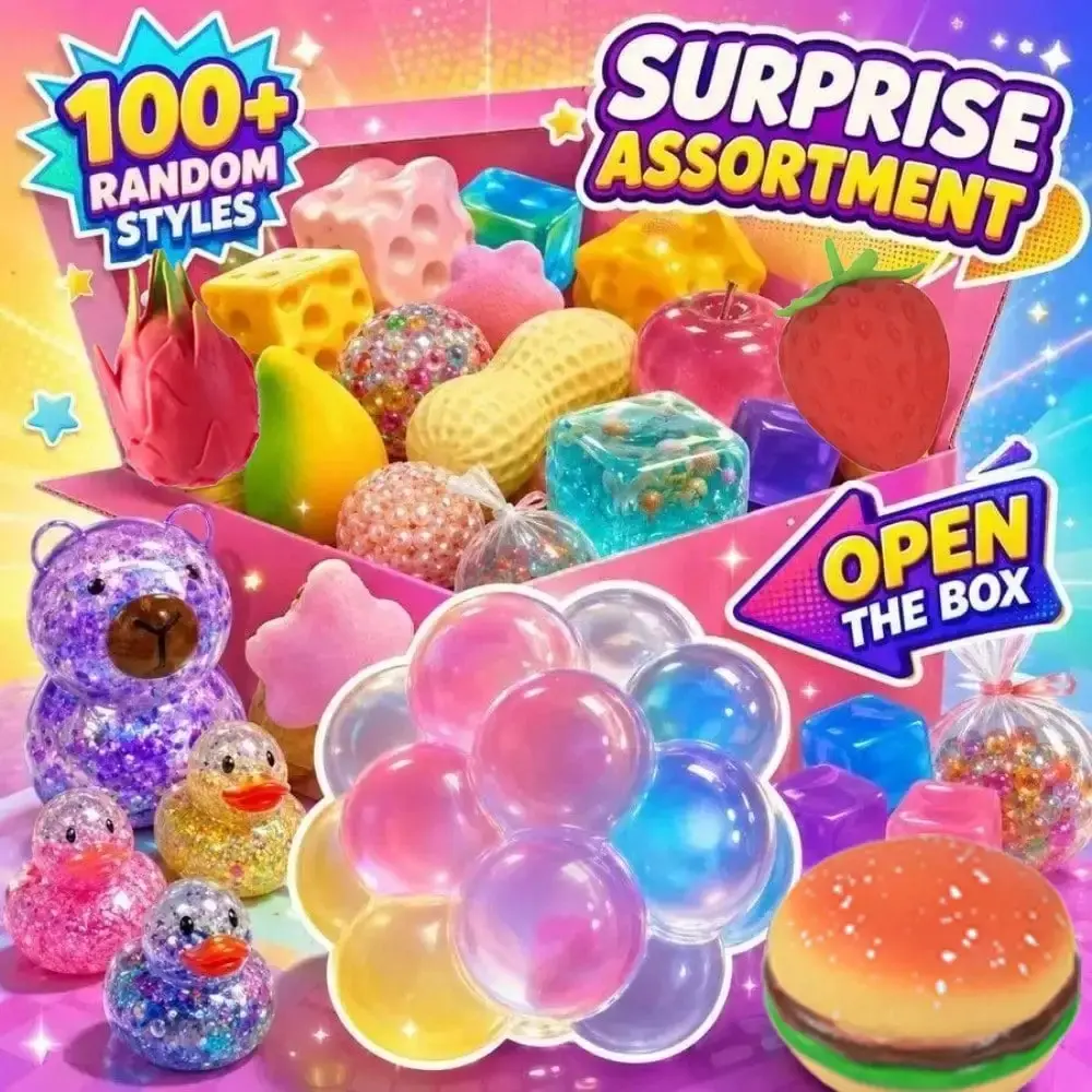 Mystery Squishy Blind Box | Random Mixed Fidget Figures Set | Stress Relief Sensory Toy Gift for All Ages