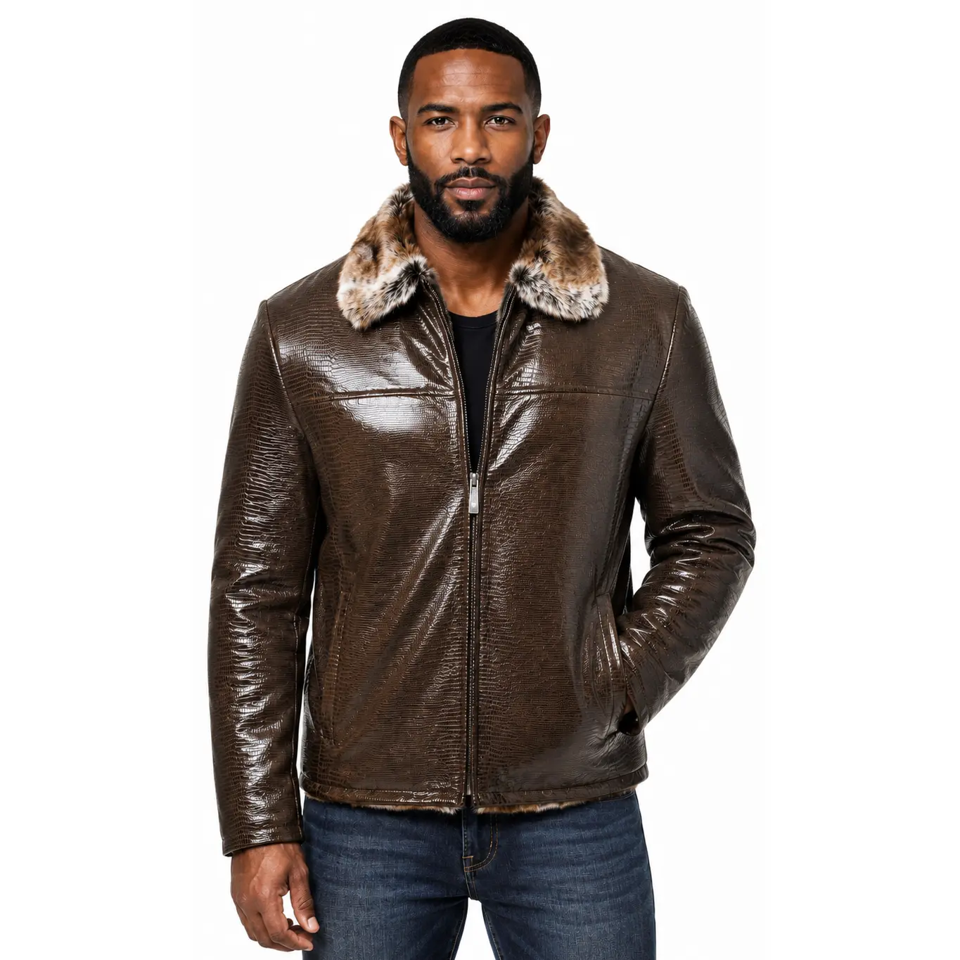 REED Men's Real Sheepskin Leather Shearling Jacket - Imported, Menswear Real Leather Outerwear