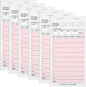 6 Pack Server Note Pads Guest Checks Books, Total 300 Sheets Paper, Waitress Notepads for Restaurants