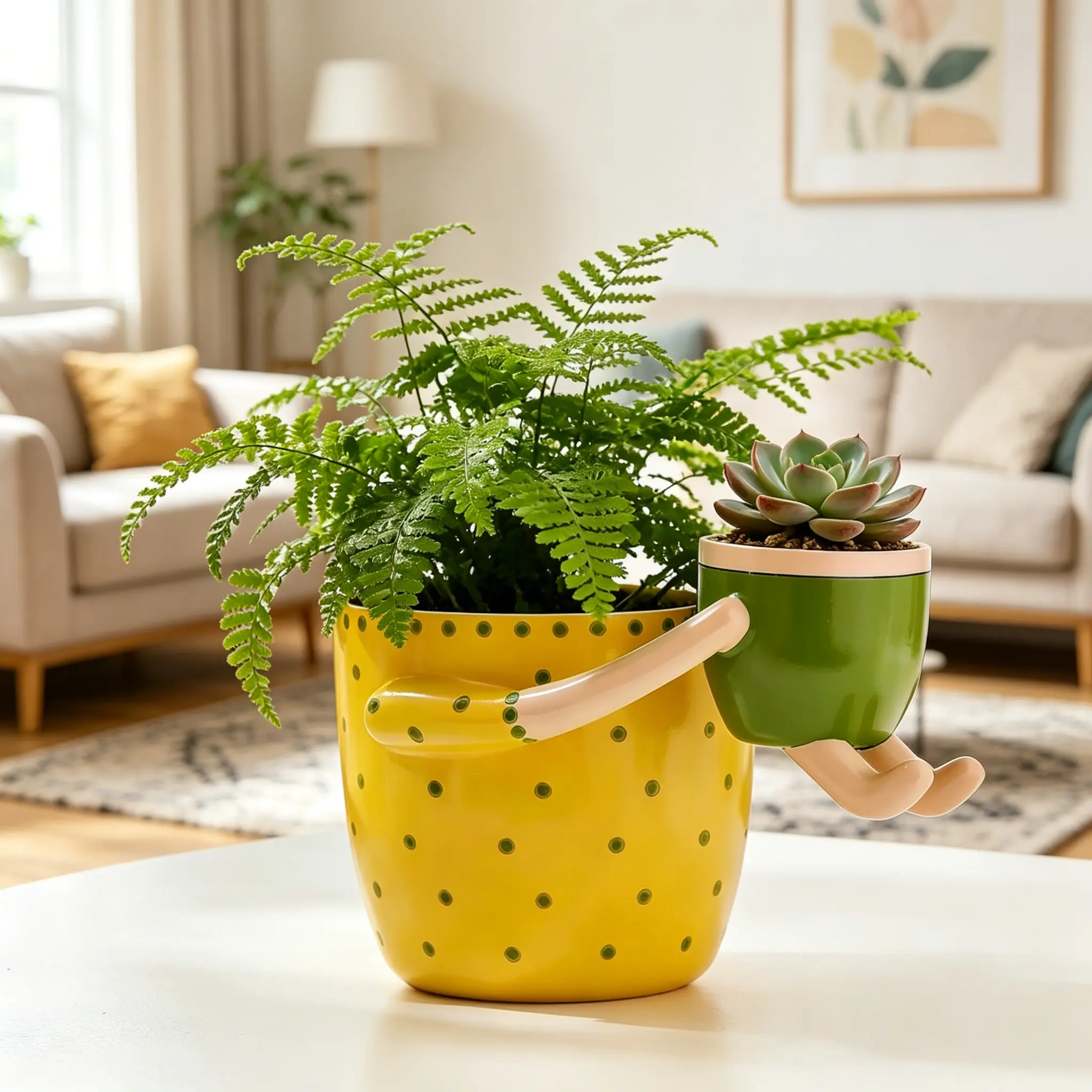 Double-spelled pot planters, retro indoor planters with drainage holes, Home decoration items whimsical decor swan vase flower arrangement vas