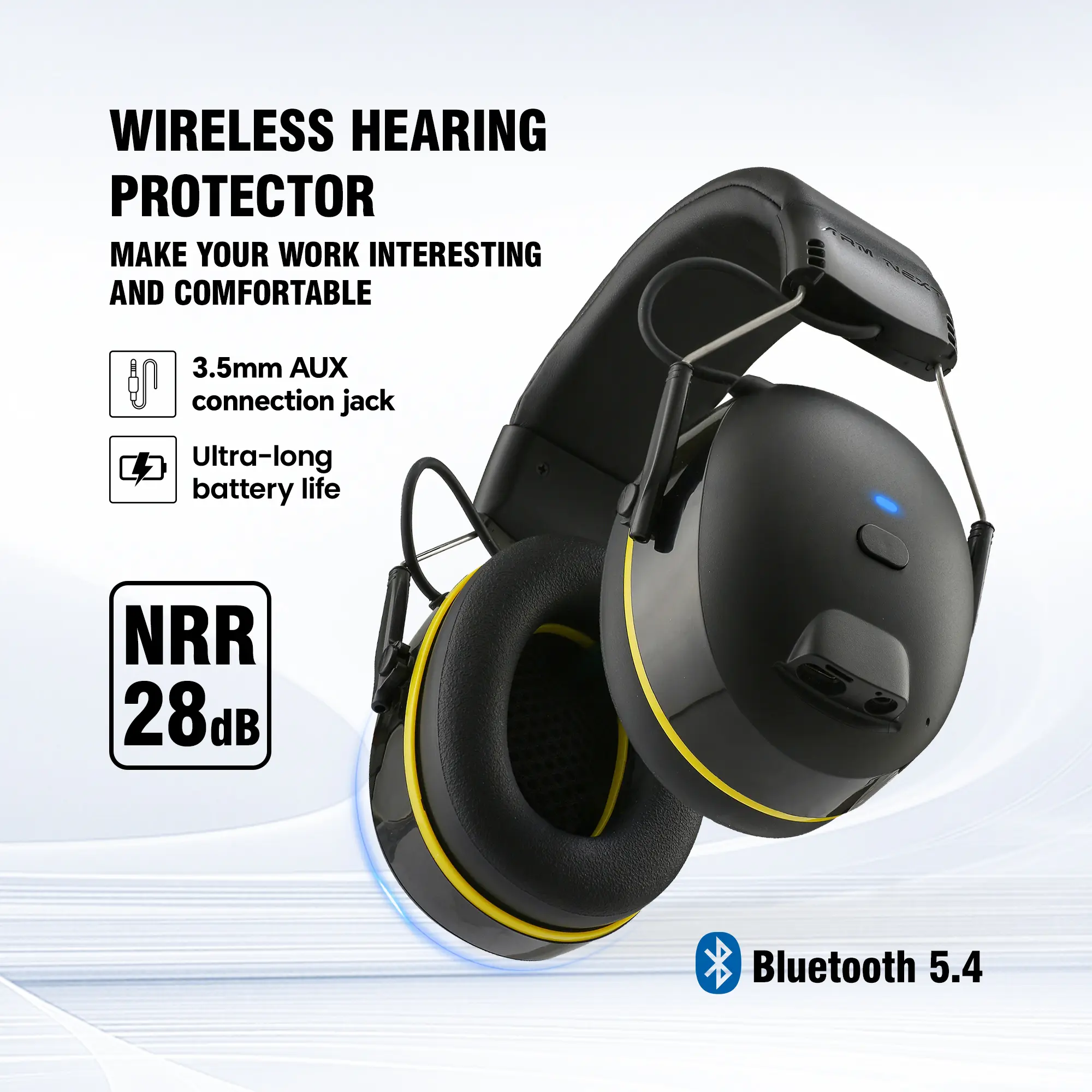 summervibes High Quality BT1 Daily Shooting Labour Work  Bluetooth Noise Cancelling Earmuffs NNR 28dB Hearing Protection Headphones for Mowing Construction Work Shops Noise Reduction summerwins