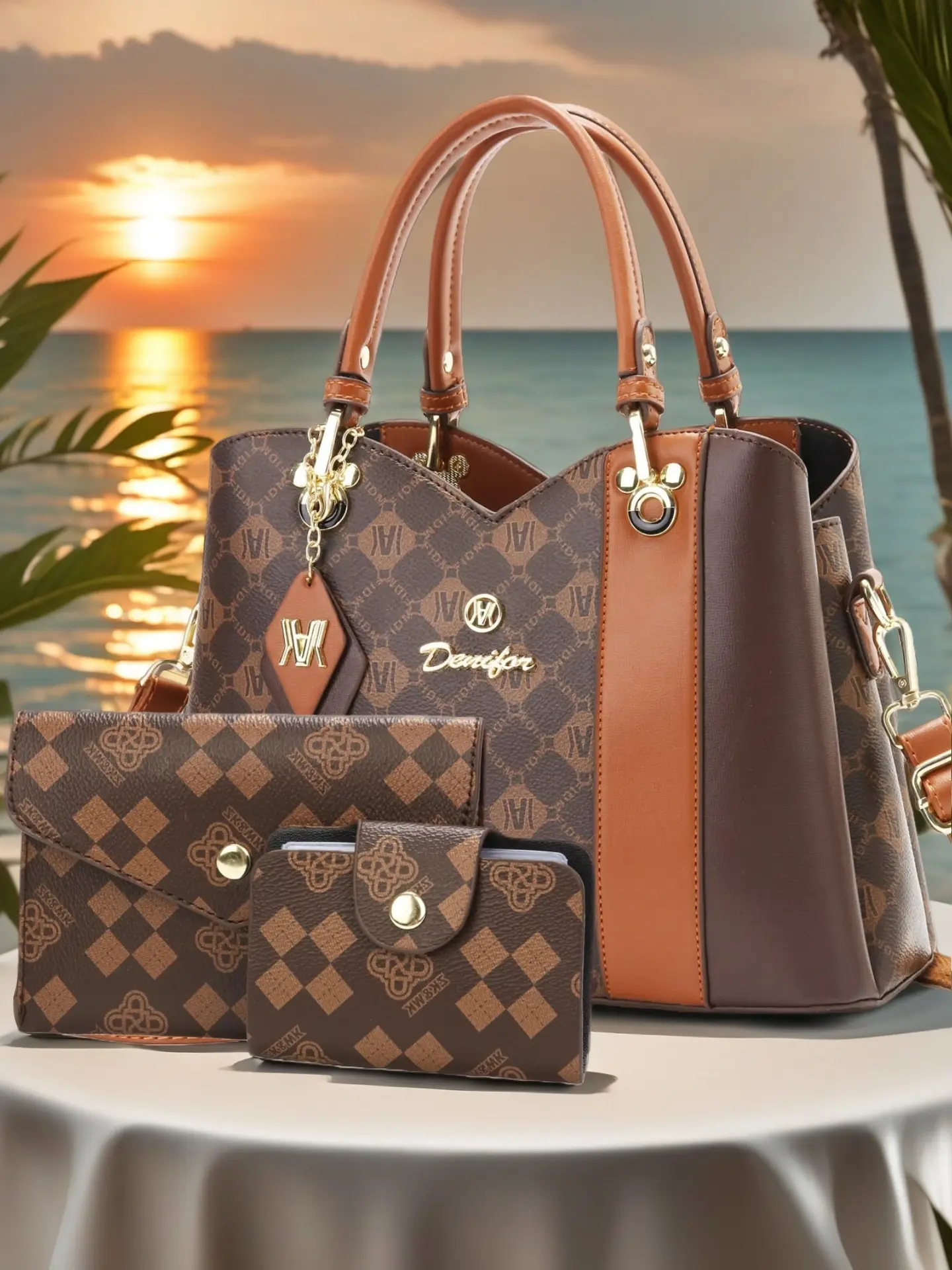 Women's Large Capacity Handbag Set, Casual Letter Print Shoulder Bag, Commuter Tote, Perfect Gift for Mom, Mother's Day Present
