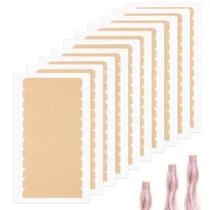 120 count Hair Extension Tape, Adhesive Replacement Tape for Hair Extensions, Double Sided Hair Tape Human Hair Tape Tabs Tape in Extension Replacement Tape Wig Tape, Wig Tape Beauty Tools(Khaki)