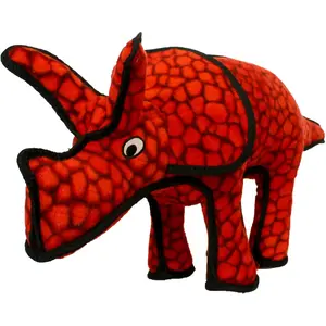 Tuffy Dog Toys Marty the Triceratops Dinosaur Dog Toy - Interactive Play for Big Dogs 30 x 10 x 3 Machine Washable Stuffed Animals