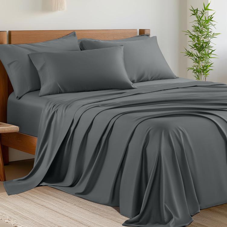 Sonoro Kate Bamboo Blend Bed Sheet Set, 4/6 Piece Set, Cooling, Silky Soft & Breathable Sheets with Deep Pockets, Machine Washable