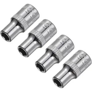 4 count 1/4-Inch Drive 5.5mm 6-Point Shallow Socket, Metric, Steel with Chrome Plated