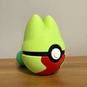 Treecko Ball - Made to Order, High-Quality PLA, 3D Printed Pokeball Figure Desk Decor Collectible Figurine