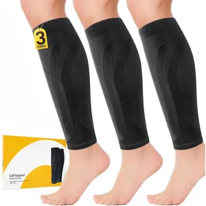 3-Pair Calf Compression Sleeves for Men & Women – Footless Socks for Shin Splints & Leg Pain Relief, 1 Pair Available