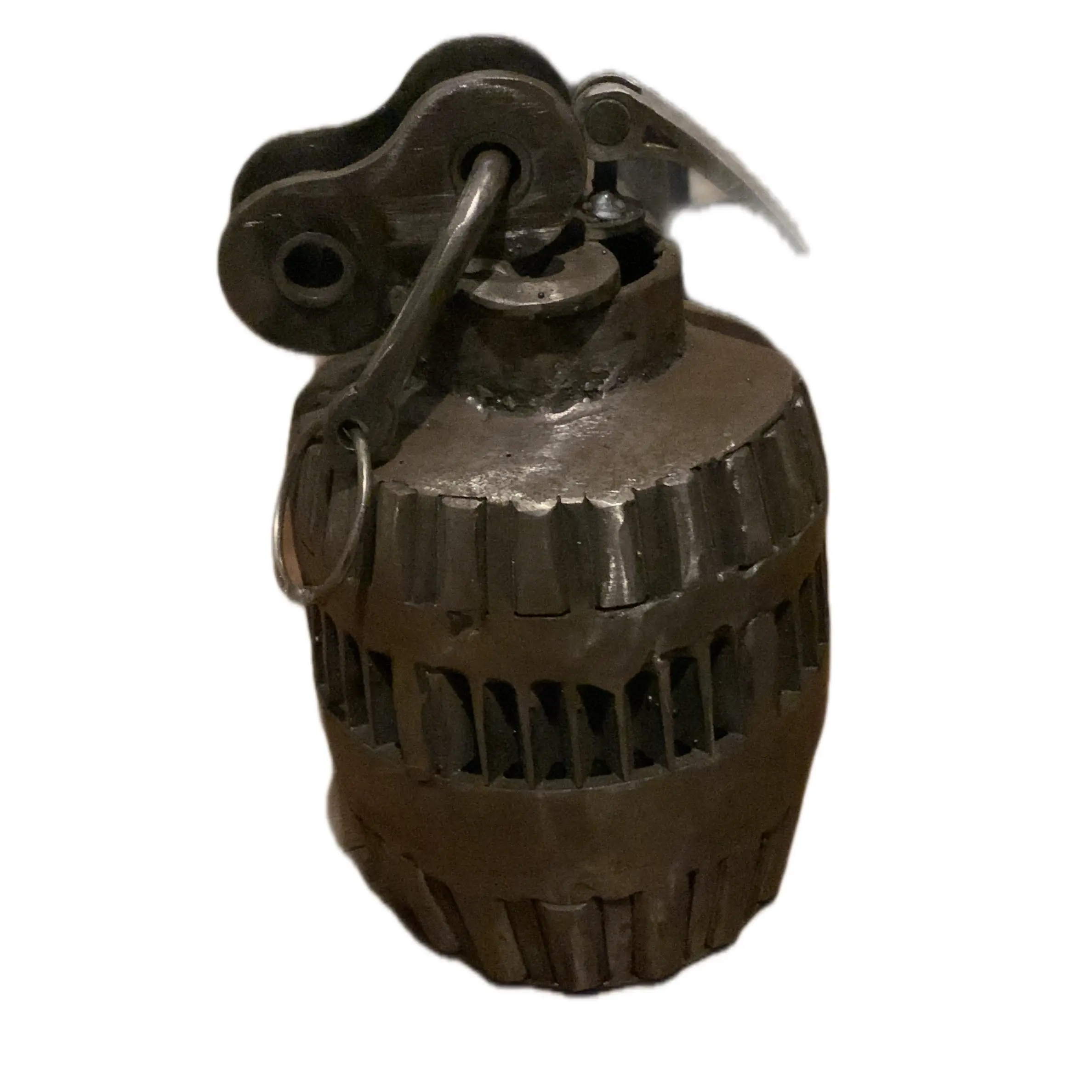 Large scrap metal art non functional grenade