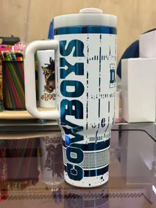 Quality Laser Engraved COWBOYS 40oz Tumbler, Dallas Cowboy  Tumbler Wrap - Quick Delivery
