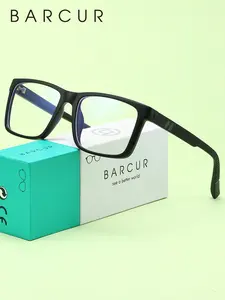 BARCUR Classic Business Style Unisex Anti Blue Light, Pc Square Frame, Stylish Square Frames, Suitable For Daily Tv Watching, Computer Work, Reducing Blue Light And Giving Gifts, Square Frame Glasses, Square Frame Eyeglasses