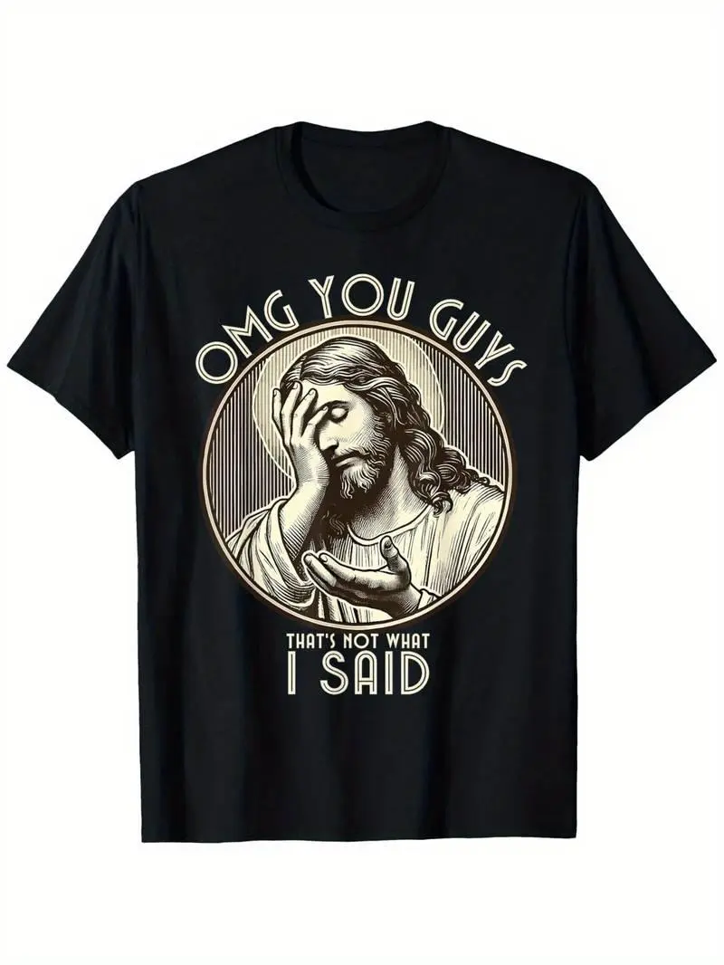 Classic Fit Cotton Graphic Sports Top - Lightweight Short Sleeve T-Shirt with "OMG You Guys I Never Said That" Quote, Funny Sarcastic Gift, Menswear