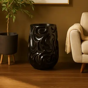 Abstract Resin Large Wavy Textured Floor Decorative Vase