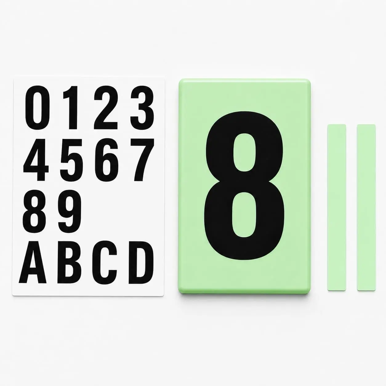 Glow in the Dark Address Sign Kit – DIY Custom House Numbers & Letters – Charges in Daylight, Glows at Night – 3.94" Plate with Adhesive Numbers (0–9 & A–D) – No Power Needed – Mailbox, Wall or Fence