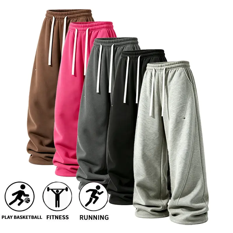 3-Pack Fall & Winter Styles Ultra-Soft Wide-Leg Sweatpants | Breathable athletic pants for basketball, running, and gym ,clothes for back to school,first day of school outfits