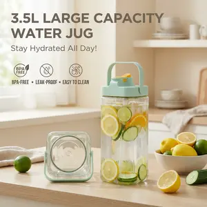 3.5L Extra Large Infusion Water Pitcher with Tap – Convenient Drink Dispenser for Home, Family & Gatherings·