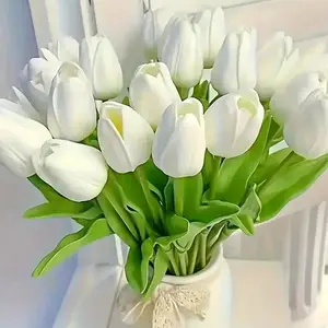 Elegant Tulip Artificial Flowers, Leaf Design, Decorative Flower Arrangement, Perfect for Weddings, Photography Props, Home Decor, Ideal Gift for Loved Ones