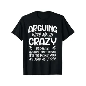Funny "Arguing with Me Pointless I Knew I Was Wrong" Saying T-Shirt - Lightweight Short Sleeve Tee with Humorous Print, Round Neck Casual Top for &, Gym,, Casual Attire - Machine Washable Funny Statement Shirt Crewneck Menswear