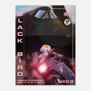 Blackbird X Blackbird poster, Modern Graphic Design of Iconic Motorcycles