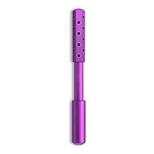 Professional Germanium Facial Roller with High Frequency Therapy – For Firming Skin, Reducing Wrinkles & Lymphatic Drainage | Rechargeable Purple Beauty Device | Dermatologist-Tested