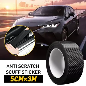 Carbon Fiber Vinyl Car Door Sill Scuff Plate Protector Sticker - 5D Vinyl Trim for Threshold & Bumper