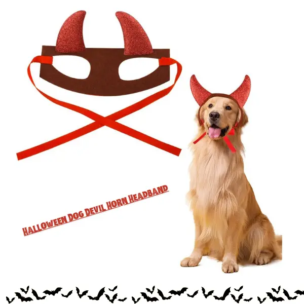Halloween Dog Devil Horn Headband, Pet Halloween Costume Accessories for Dogs & Cats, Cute Puppy & Kitten Cosplay Hair Band, Pet Halloween Dress Up, Christmas Party Costume, Photo Props