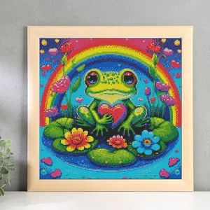 Frog Pattern Cross Stitch Kit, DIY Cross Stitch Kit without Frame, Needlework Craft for Home Decor, Wall Art Decor