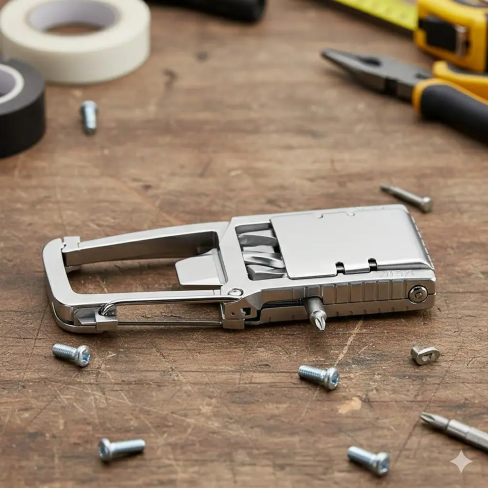Portable Mini Keychain Tool Kit: Multi-Function Screwdriver, Wrench & Bottle Opener for Camping, Hiking, Emergency Repair, Car & Home DIY, Durable EDC Survival Gear Keyring Essentials.