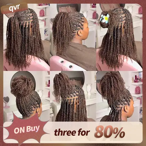 QVR 1 PCS Unisex Virgin Brazilian Ethnic Human Afro Kinky Bulk Braiding Hair Extension - Dreadlocks Ready, Curly Wavy, Quick Weave Extensions, Lace Closure & Frontal Wigs, Burmese Bundles (Black Friday Deal, Back to School),sohochic