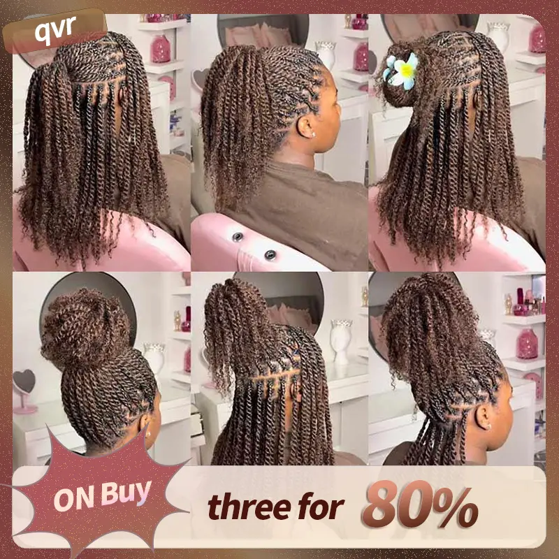 QVR 1 PCS Unisex Virgin Brazilian Ethnic Human Afro Kinky Bulk Braiding Hair Extension - Dreadlocks Ready, Curly Wavy, Quick Weave Extensions, Lace Closure & Frontal Wigs, Burmese Bundles (Black Friday Deal, Back to School),sohochic