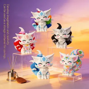 Multicolor Heart Bear 3D Puzzle Building Blocks Decor, Bookshelf Home Office Cabinet Decoration, Party Living Room TV Stand Display Anime