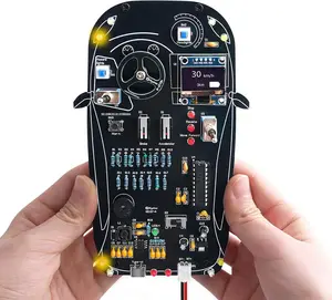 Soldering Kit Car Driving Simulator, STEM DIY Electronic Project with Gear Shifting, Lights & OLED Display, Educational Solder Practice Kit for School Learning