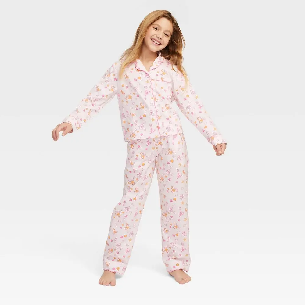 Girls' Sea Life Long Sleeves and Pants Pajama Set - Roller Rabbit