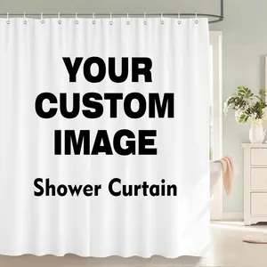 Custom Shower Curtains | Waterproof Bathroom Curtains | Personalized Photo Printing | Polyester Bathroom Decor (Includes Hooks)