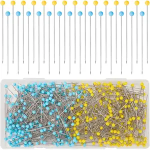 500 count Straight Pins, 1.75 Inch Long Quilting Pins with Glass Ball , Stainless Steel Sewing Pins for Fabric, Dressmaking, Crafts,  Making, DIY, Wedding Bouquets, Decoration