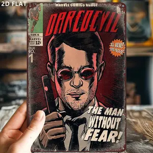 Vintage Daredevil Iron Metal Tin Sign, 8x12 Inch Wall Art for Home Decoration, Perfect for Living Room or Bar Decor, Unique Gift Idea