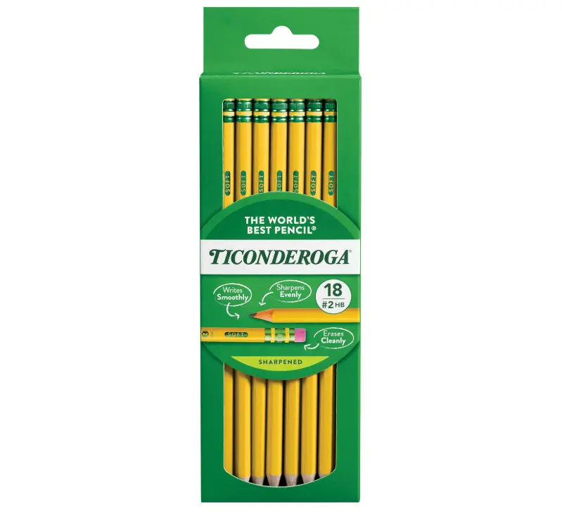 Wood-Cased Pencils, Pre-Sharpened, #2 HB Soft, Yellow, 18 Count