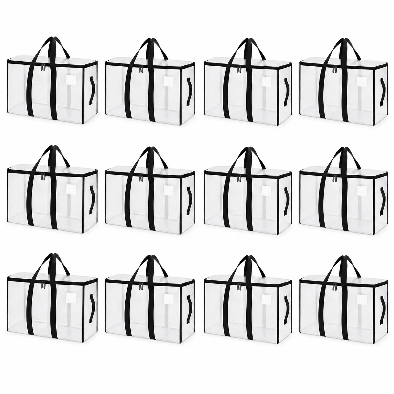 6 Pack Extra Large Moving Bags with Backpack Straps, Reinforced Handles & Strong Zippers, Heavy Duty Reusable Storage Totes, Foldable Moving Box Alternative for College Dorm Move-In, Clothes, Bedding & Back to School