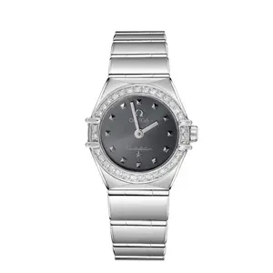 Omega Constellation Mini 22.5mm Stainless Steel Custom Diamond Bezel Quartz 1561.51.00 WHT020041