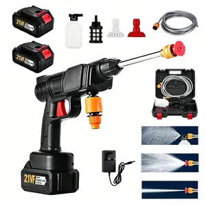 Wireless Portable High Pressure Washer, Nozzle Electric High Power Cleaner 2 Rechargeable Battery Powered By, Handheld Electric Cleaner Water