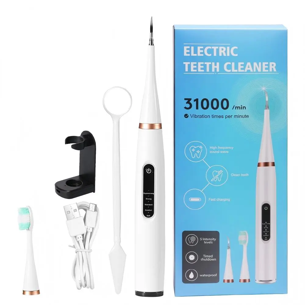 Tooth Cleaner – High-Frequency Tartar Remover Tool, IPX6 Waterproof, 30H Endurance, Teeth Cleaning with Plaque & Tartar Remover Brush