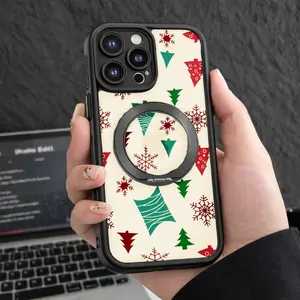 Pop Socket Phone Case Cream Christmas Tree And Snowflake Pattern For Iphone 17 16  Air Plus  Max pro other model lovely  slim shockproof cover pocket-friendly cellphone cover  protective soft tpu holiday best gift xr accessory protection luxury rhinestone