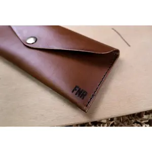 Leather Money Envelope - Walnut Minerva
