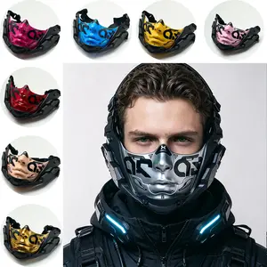 Cyberpunk Tactical Half Face Mask, Futuristic Adult Mask for Cosplay, Motorcycle Riding, Halloween Costume Parties (Festive & Party Supplies Accessory)